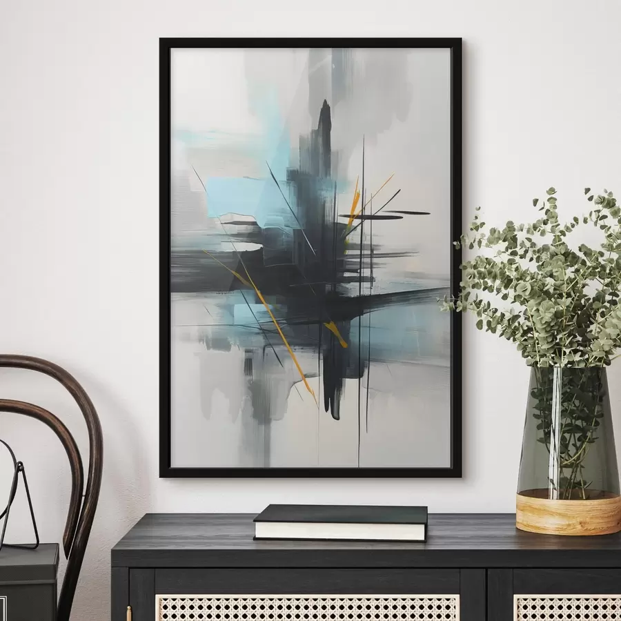 Картина Абстракція з імітацією бризок і мазків пензлем f46789