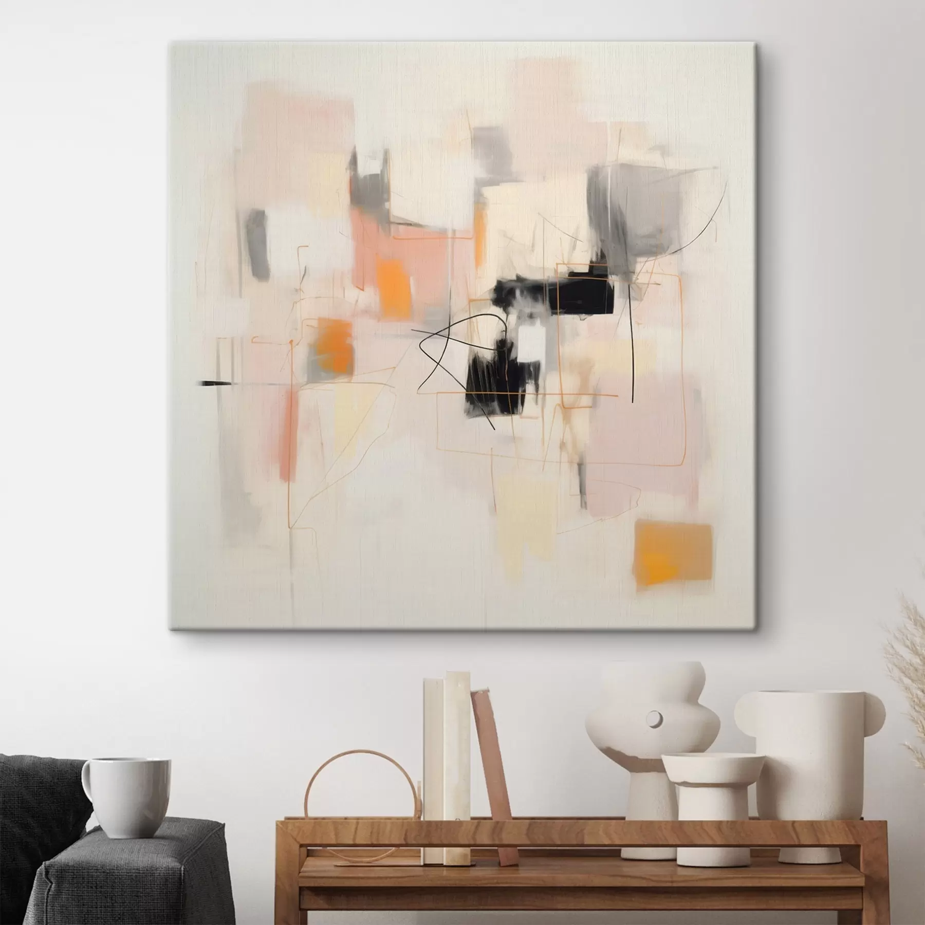 Картина Мінімалістична абстракція з м'якими кольорами s46638