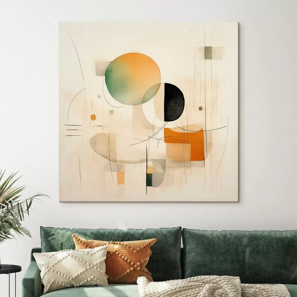 Картина Геометричні акценти в м'якій палітрі в сучасному мінімалістичному стилі s46640