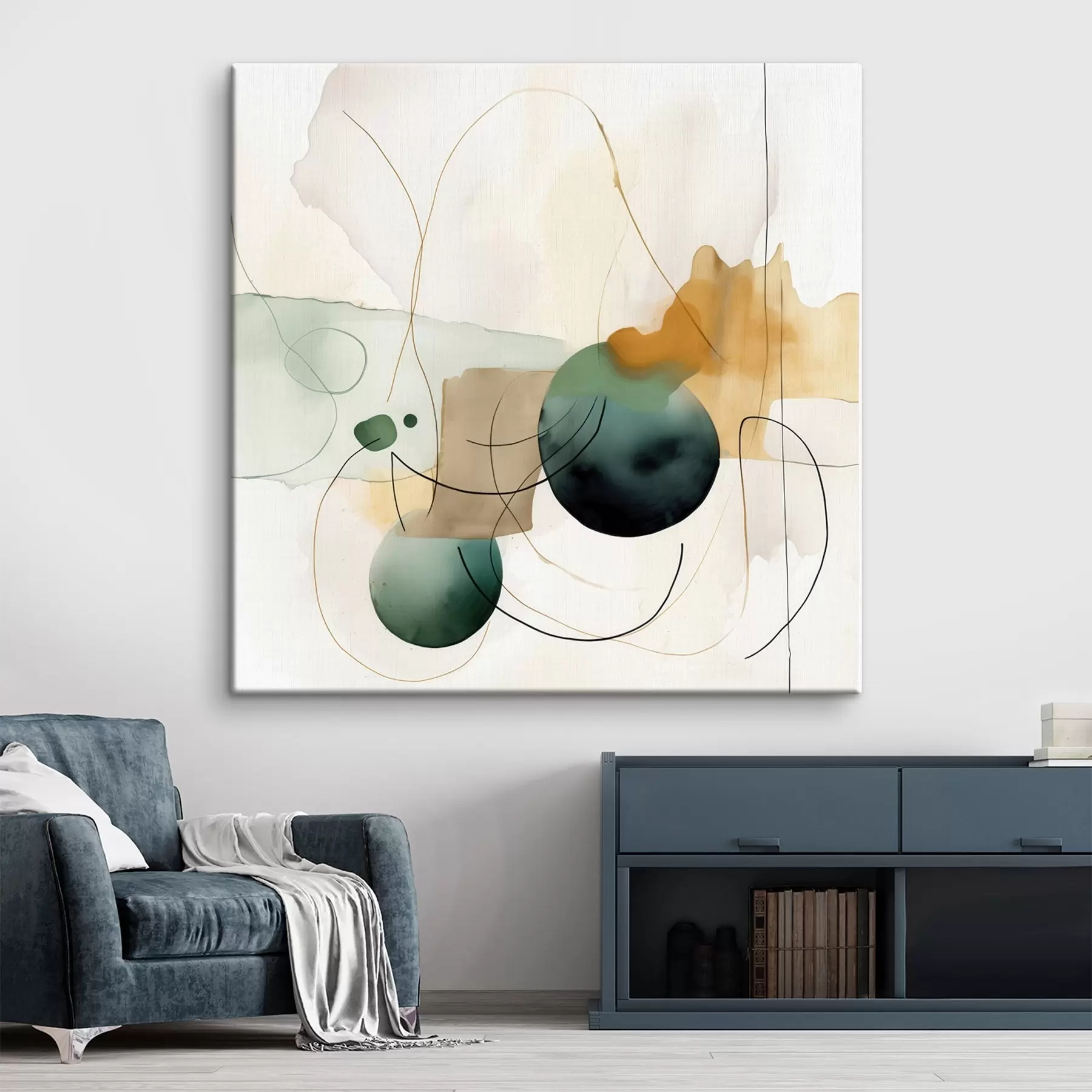 Картина Ритм округлих силуетів у сучасному акварельному стилі s46648