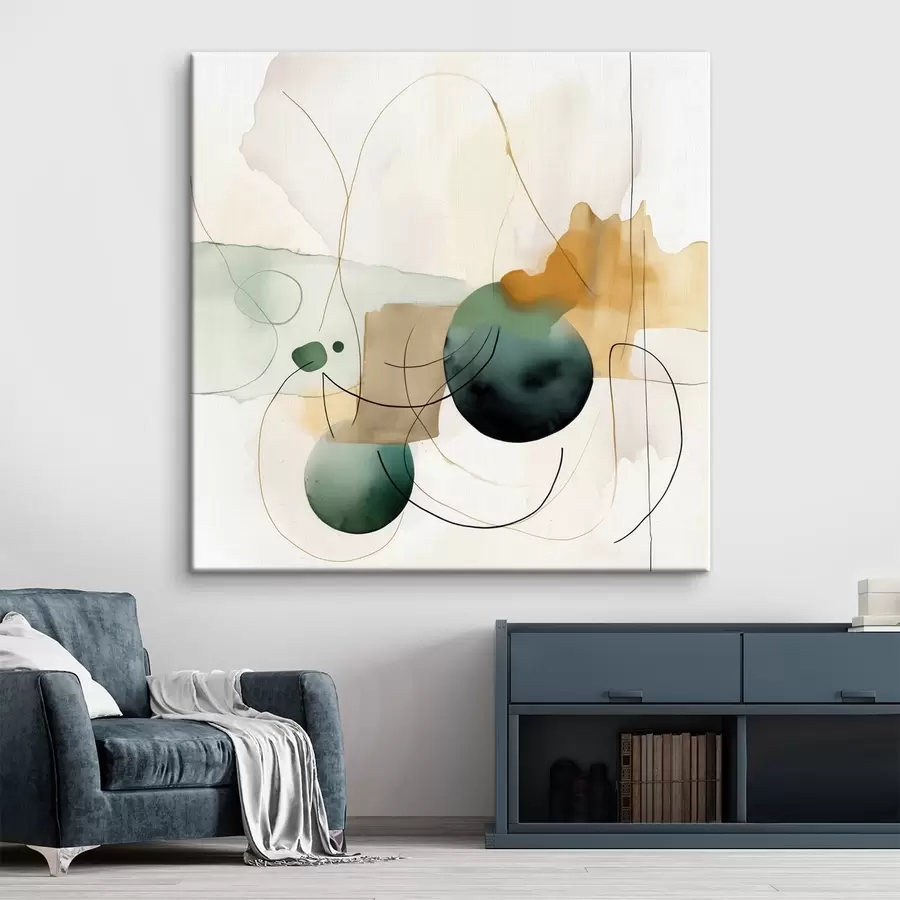 Картина Ритм округлих силуетів у сучасному акварельному стилі s46648