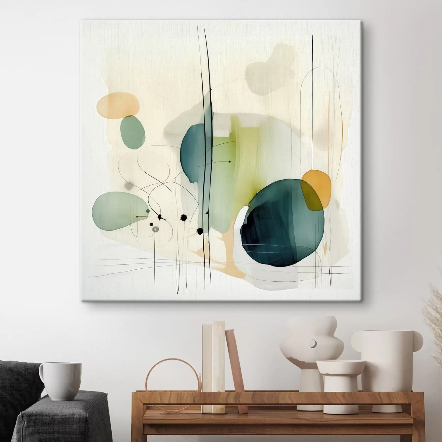 Картина Художня геометрія в м'яких тонах s46649