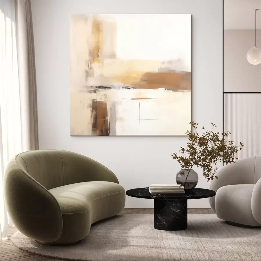 Картина Легка абстрактна композиція в теплих тонах s46654