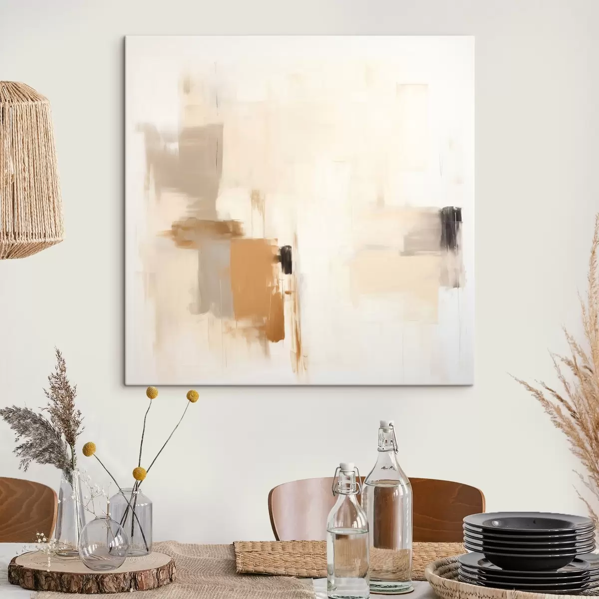 Картина Абстракція з розмитими формами в спокійних тонах s46655