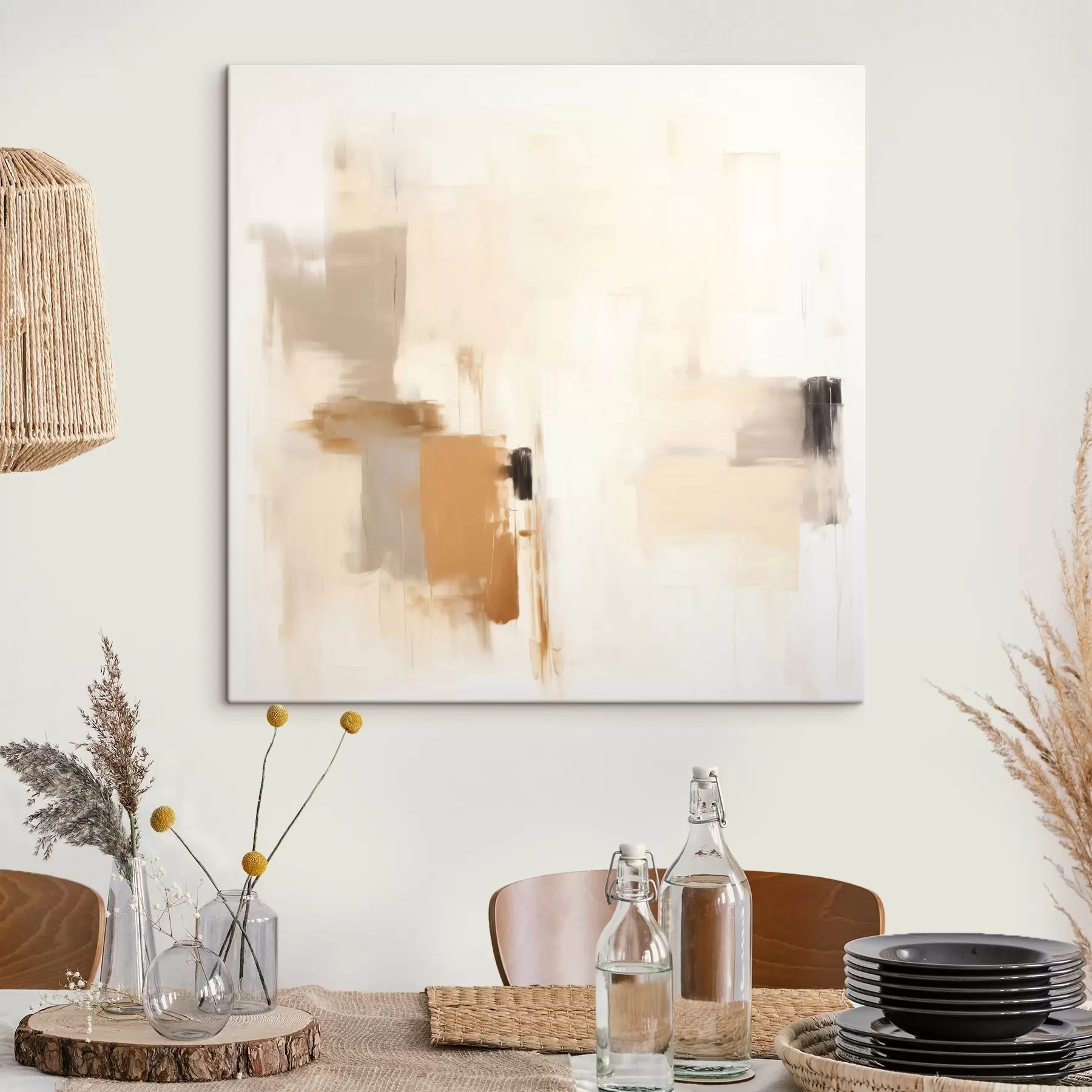 Картина Абстракція з розмитими формами в спокійних тонах s46655