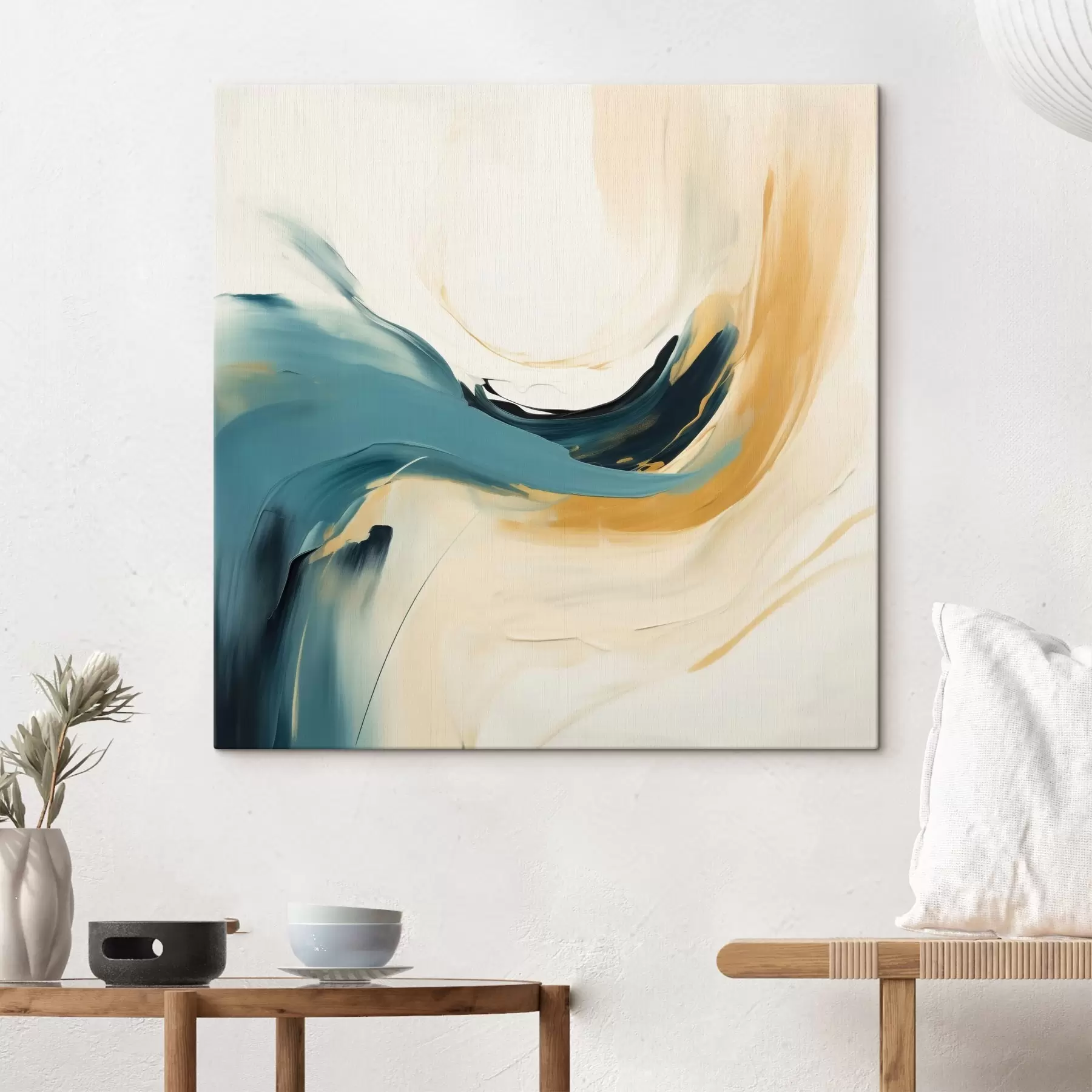 Картина Абстракція з рухомими формами в пастельних відтінках s46656