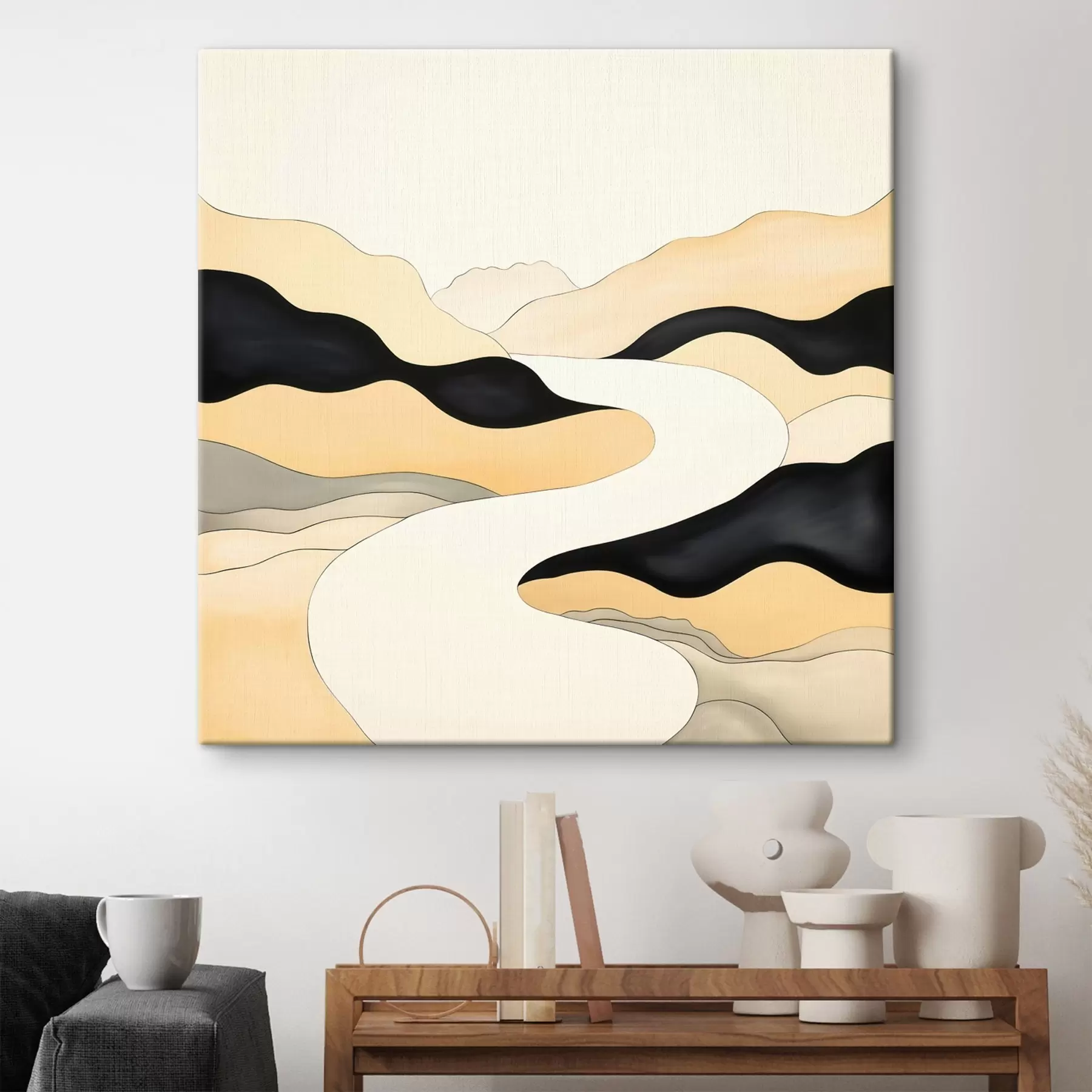 Картина Художня композиція з контрастними акцентами в теплих тонах s46663