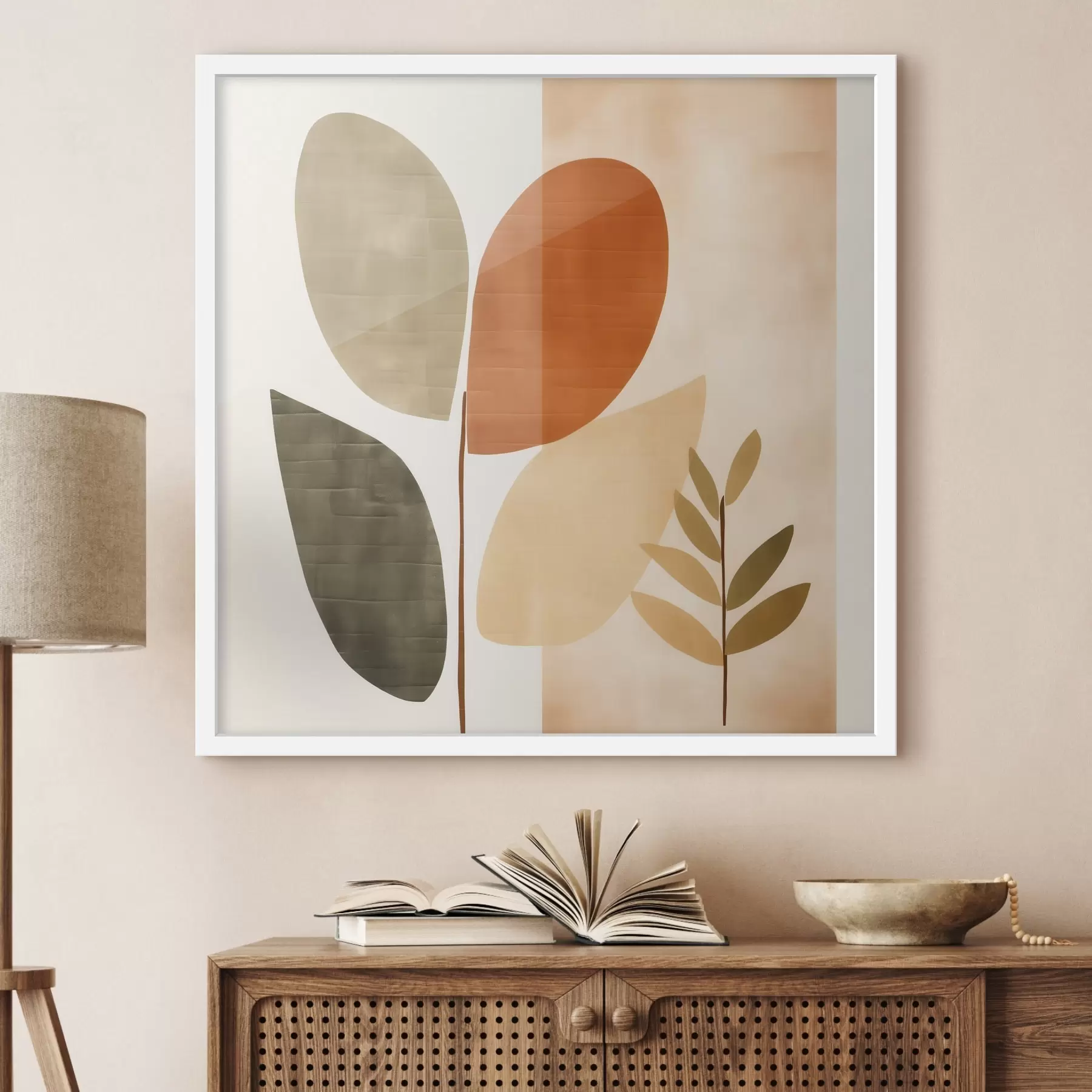 Картина Мінімалістичне листя в художньому стилі f46644