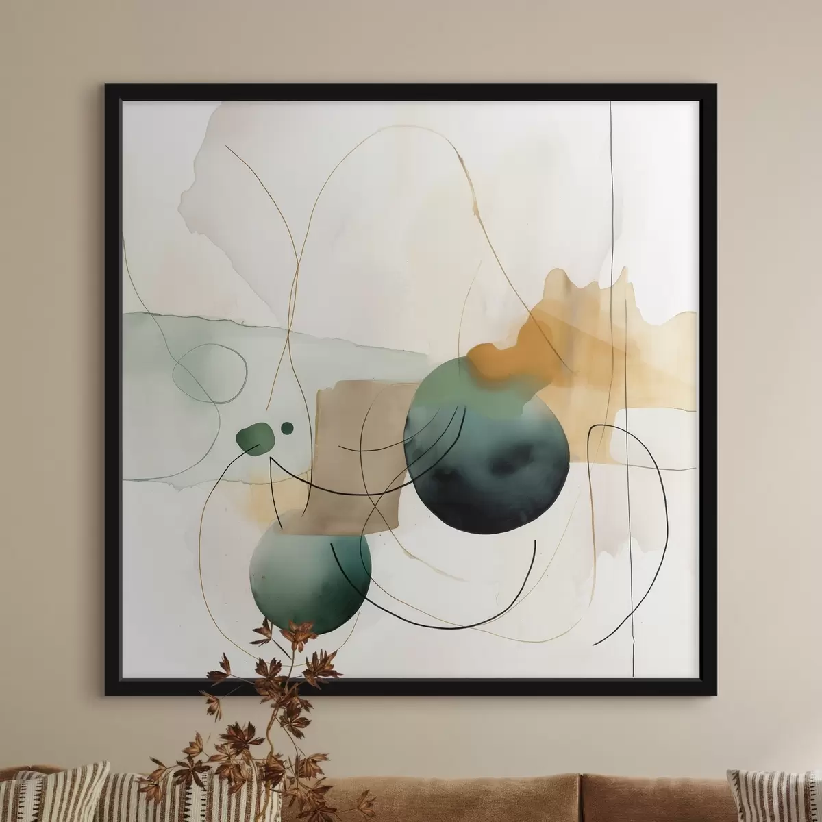 Постер Ритм округлих силуетів у сучасному акварельному стилі f46648