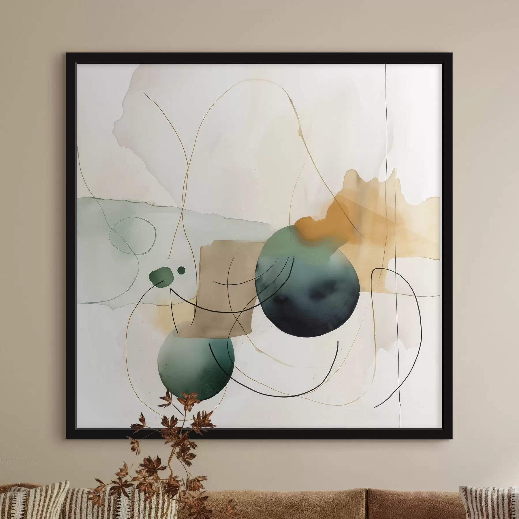 Картина Ритм округлих силуетів у сучасному акварельному стилі f46648