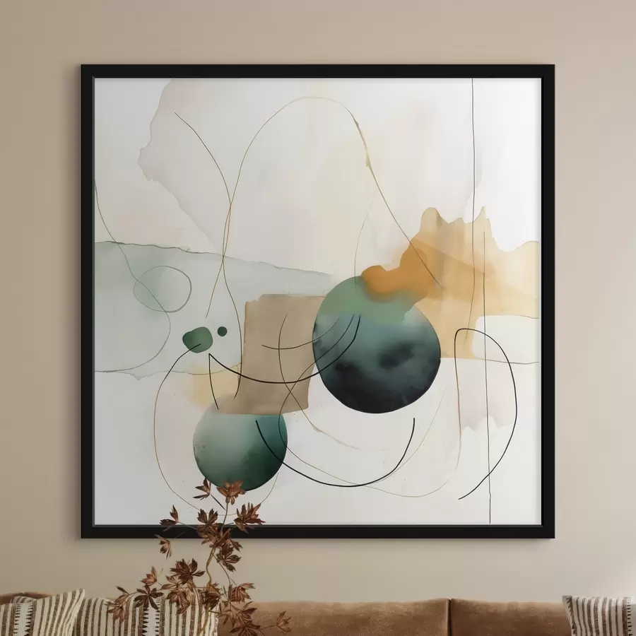 Картина Ритм округлих силуетів у сучасному акварельному стилі f46648