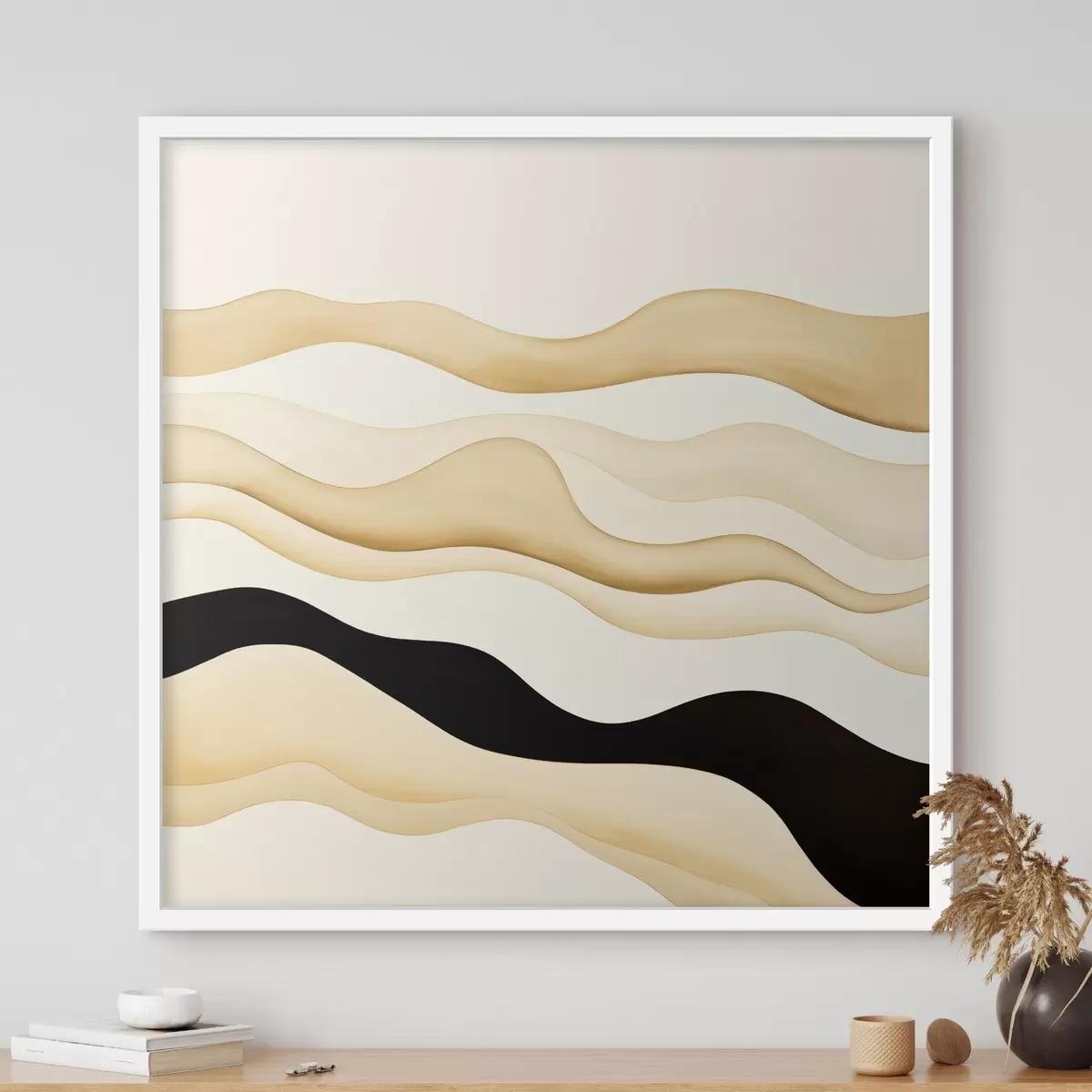 Постер Декоративний мотив з плавними лініями в контрастній гамі f46662