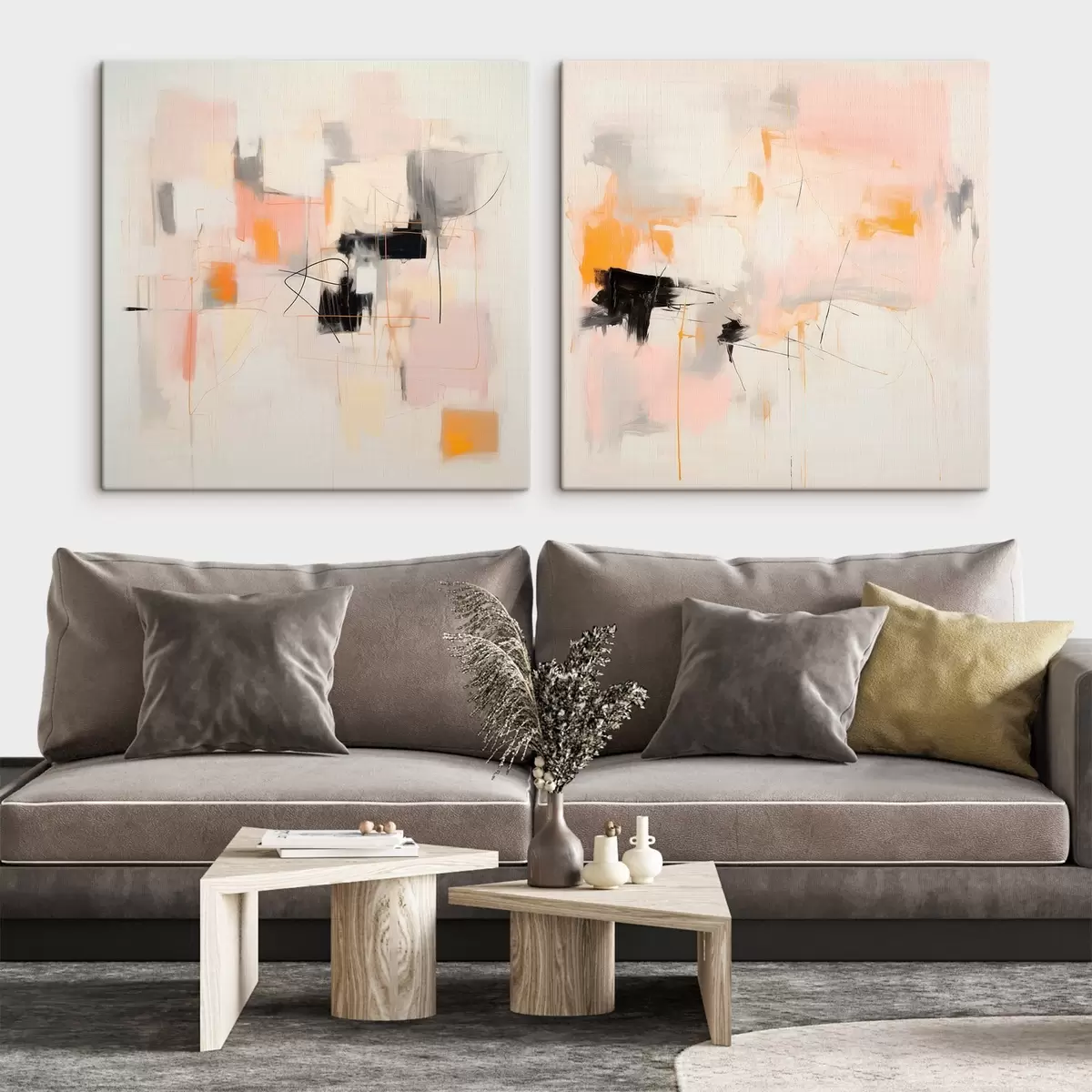 Картина Художня композиція з контрастними акцентами у двох частинах m00980