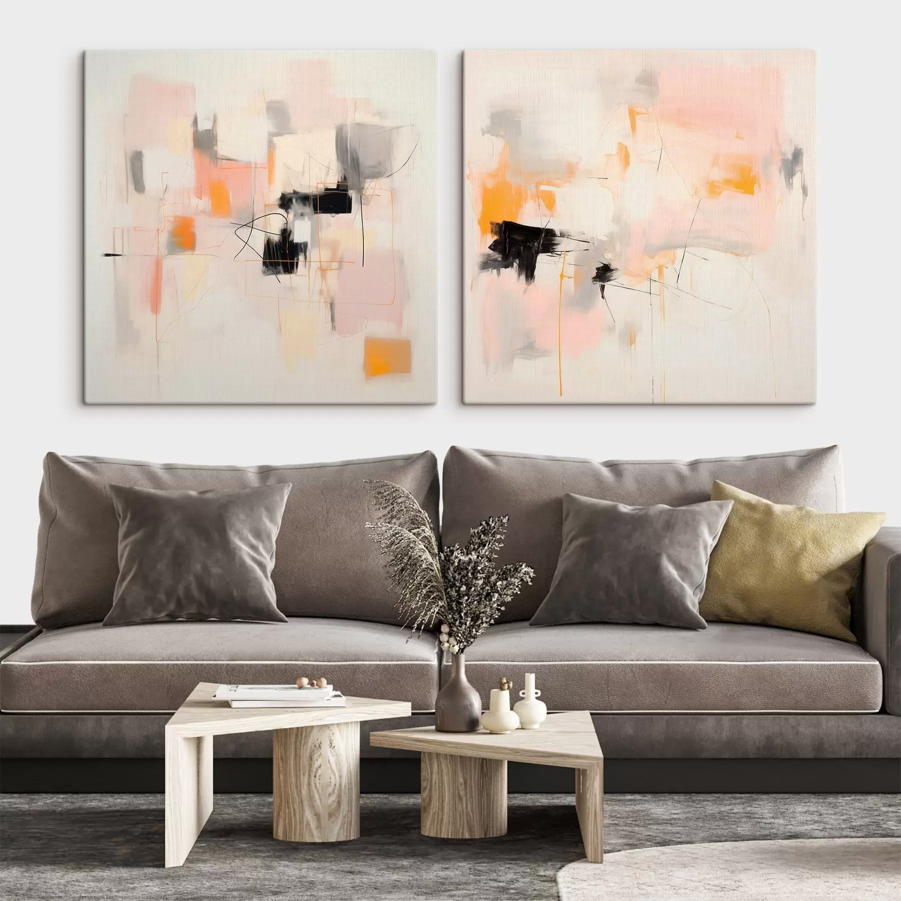 Картина Художня композиція з контрастними акцентами у двох частинах m00980