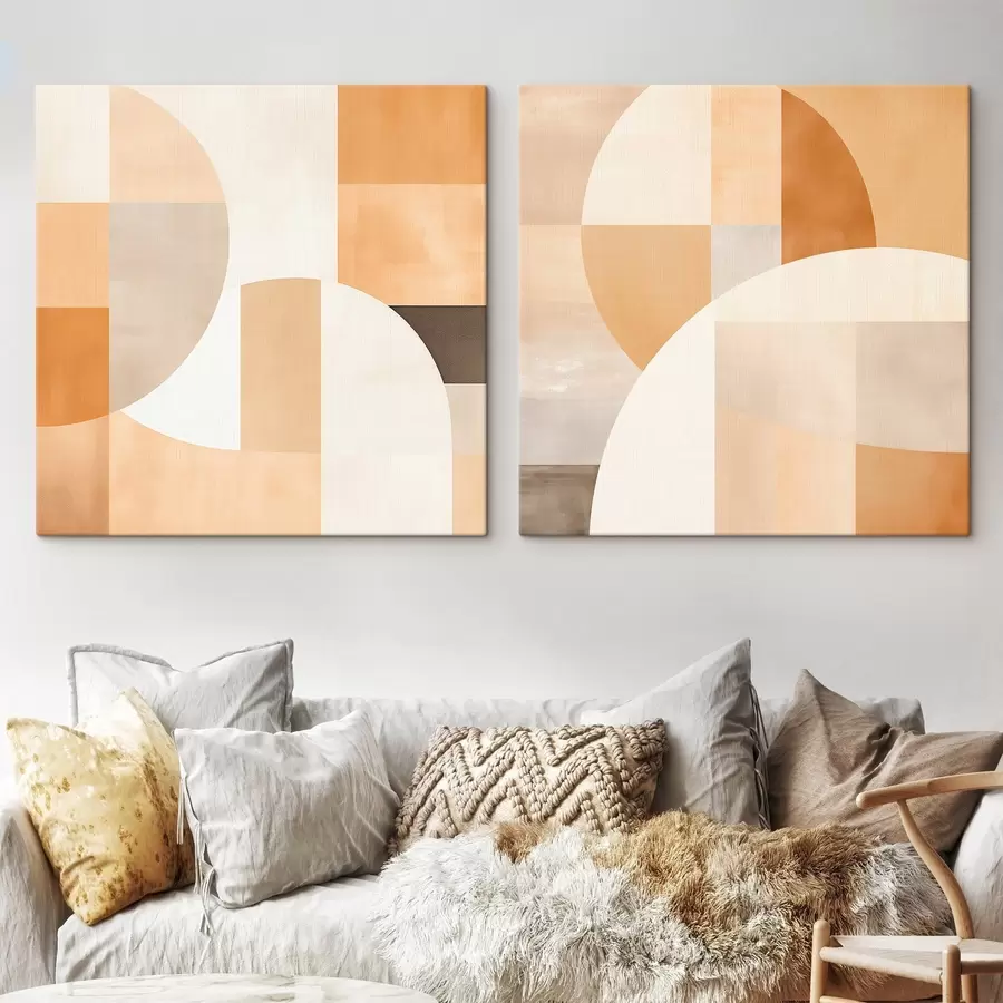 Картина Композиція з великими формами та м'якими кольоровими блоками m00986