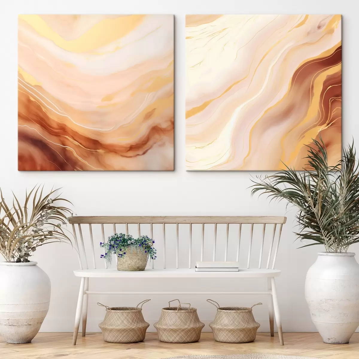 Картина Легкі хвилясті структури в техніці акварелі m00991