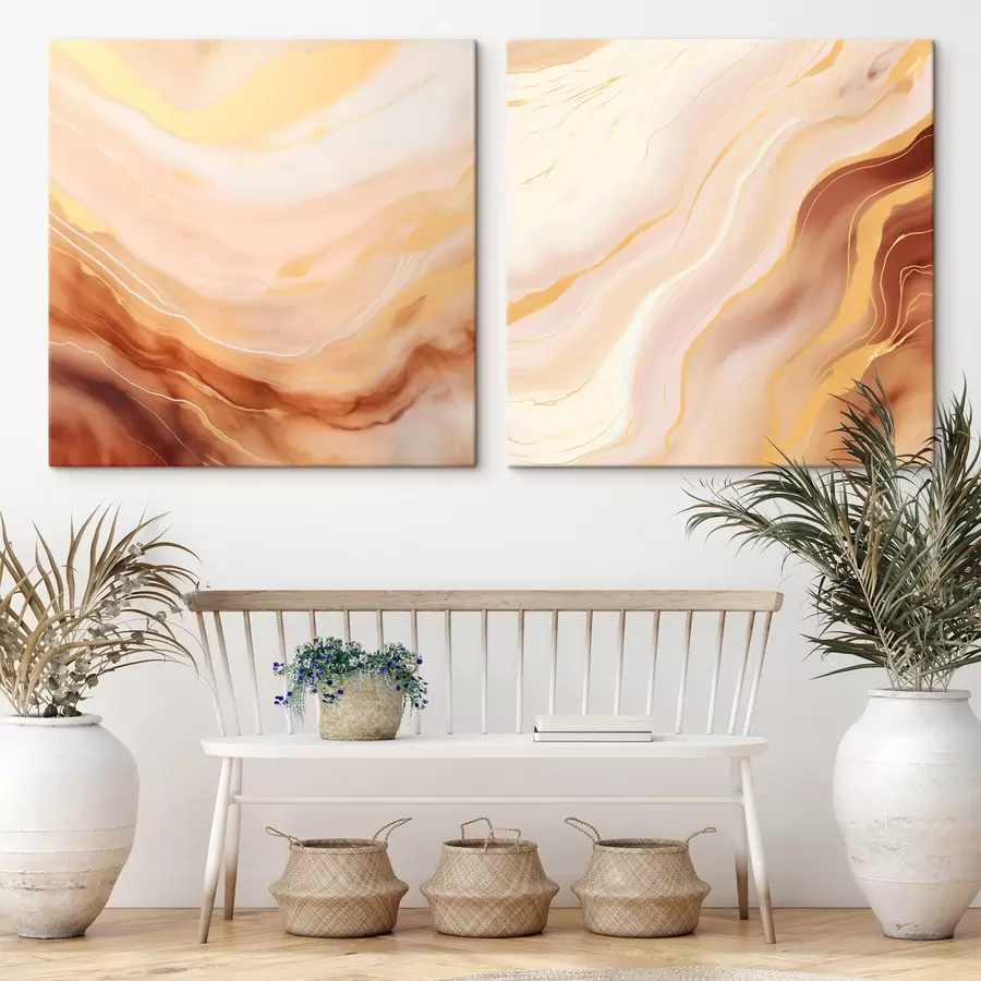 Картина Легкі хвилясті структури в техніці акварелі m00991