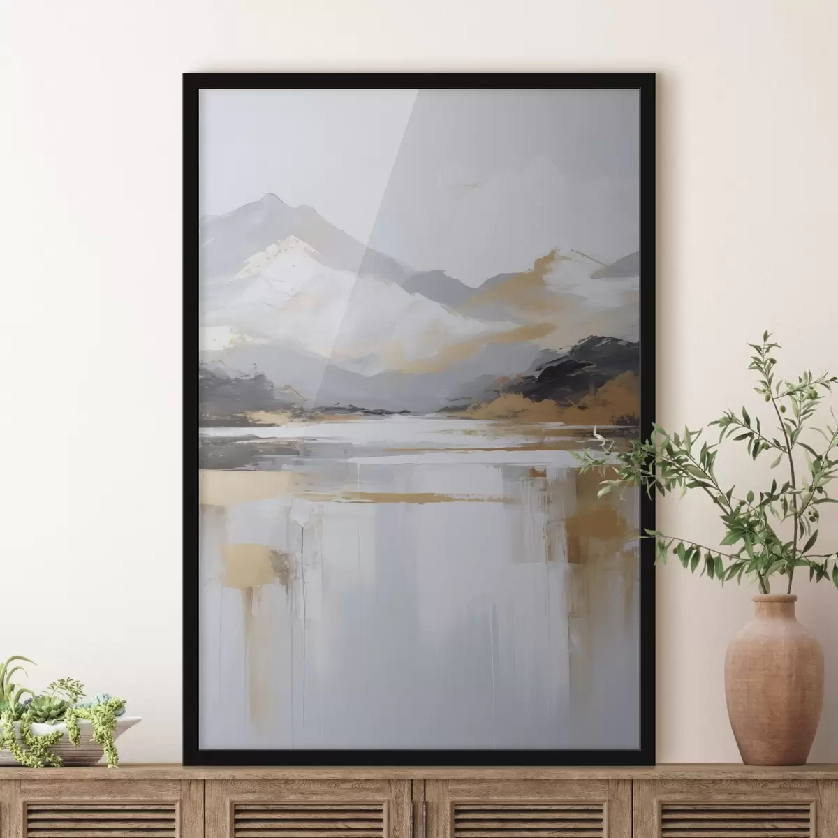 Постер Абстрактна імітація гірського пейзажу в живописі f46841