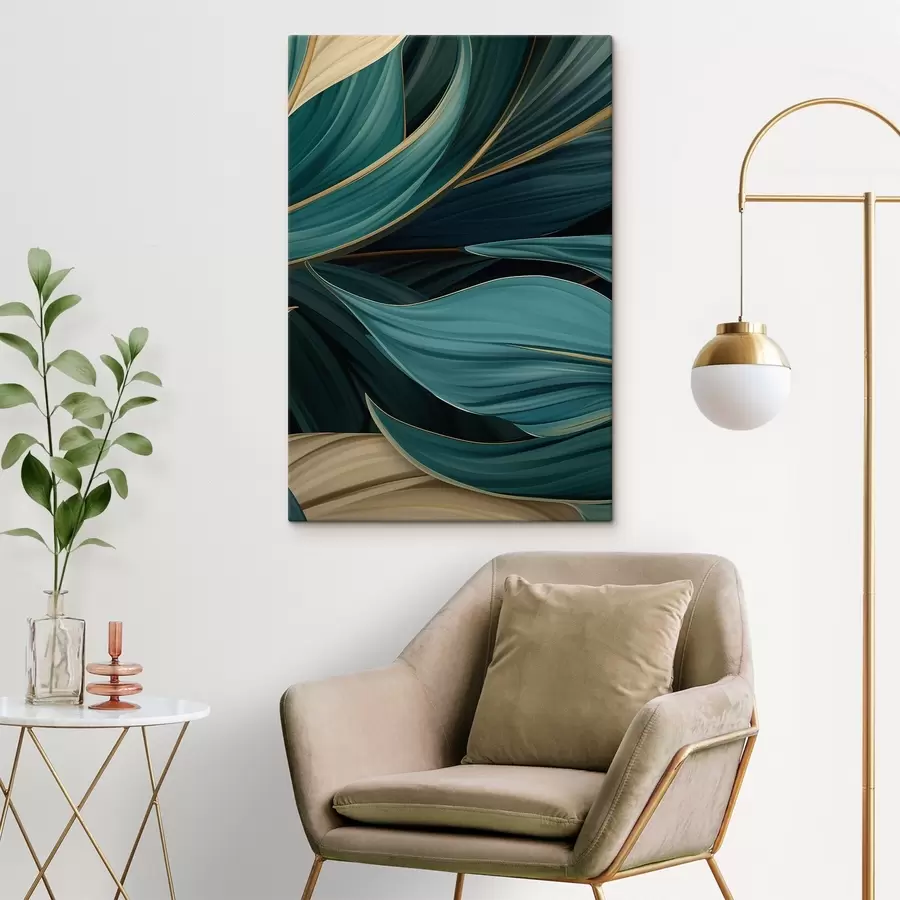 Картина Зелені абстрактні листя s46879