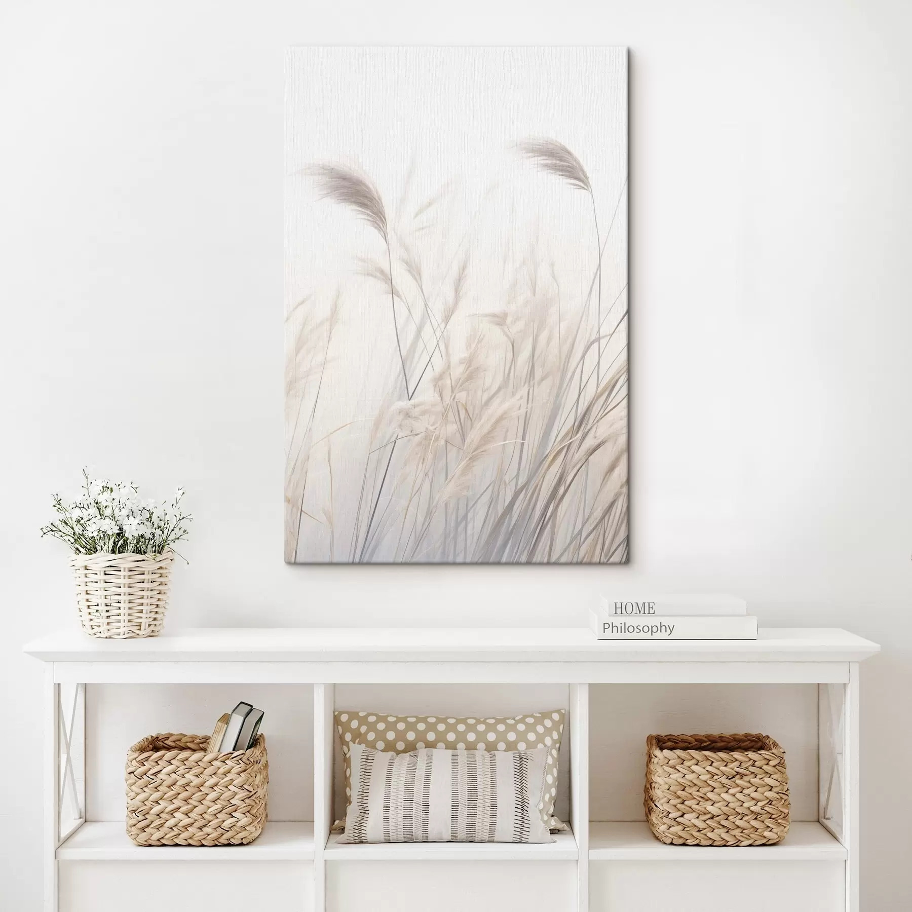 Картина Ніжні рослини на світлому тлі s46884