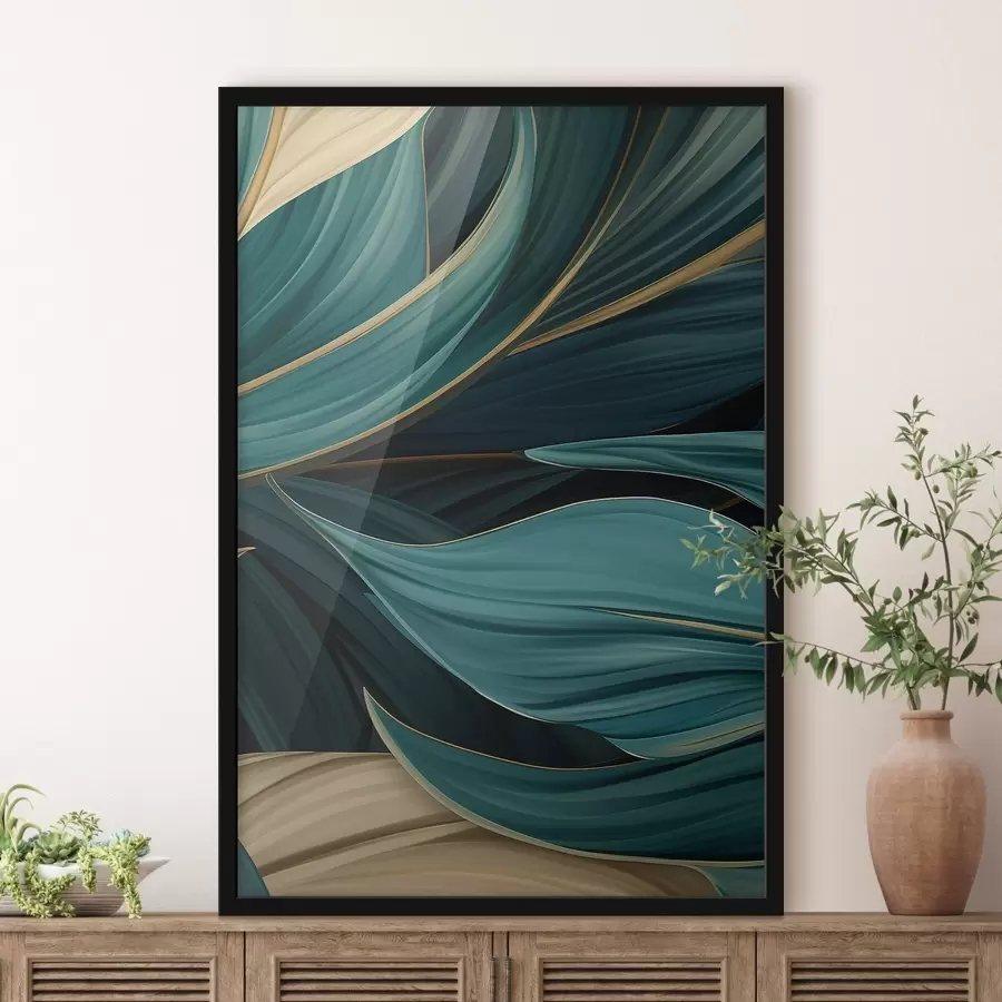 Картина Зелені абстрактні листя f46879