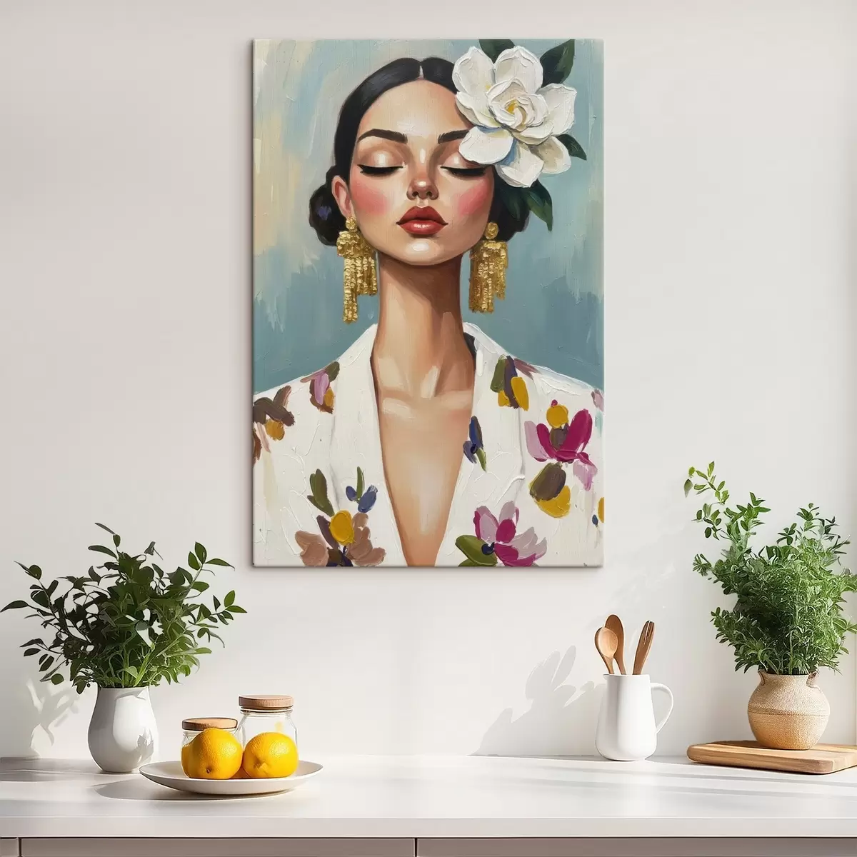 Картина Дівчина з квіткою у волоссі s46852