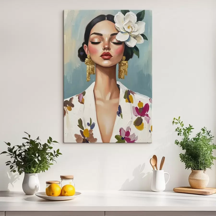 Картина Дівчина з квіткою у волоссі s46852