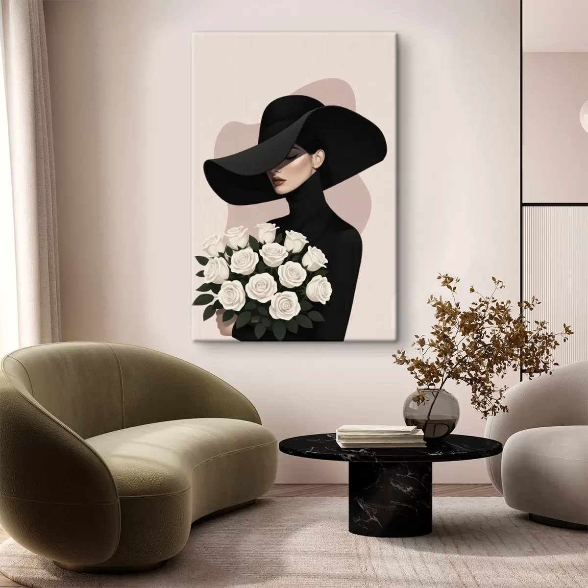 Картина Дівчина з букетом троянд s46854