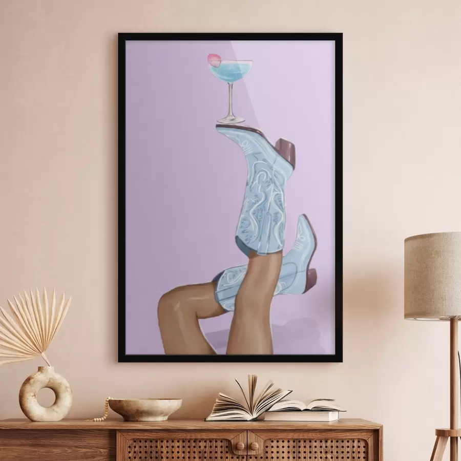 Картина Сині чоботи зі склом f46845