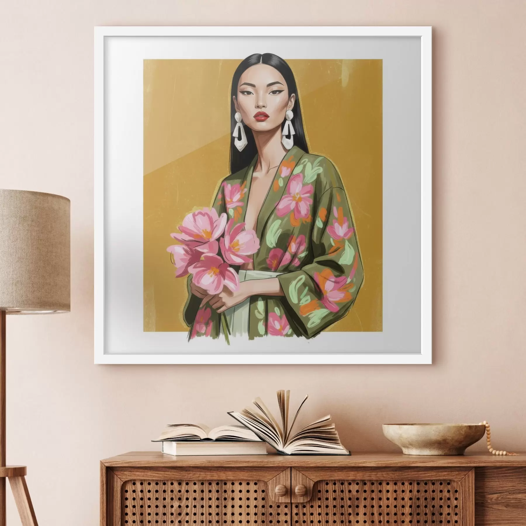 Картина Дівчина з букетом квітів f46850