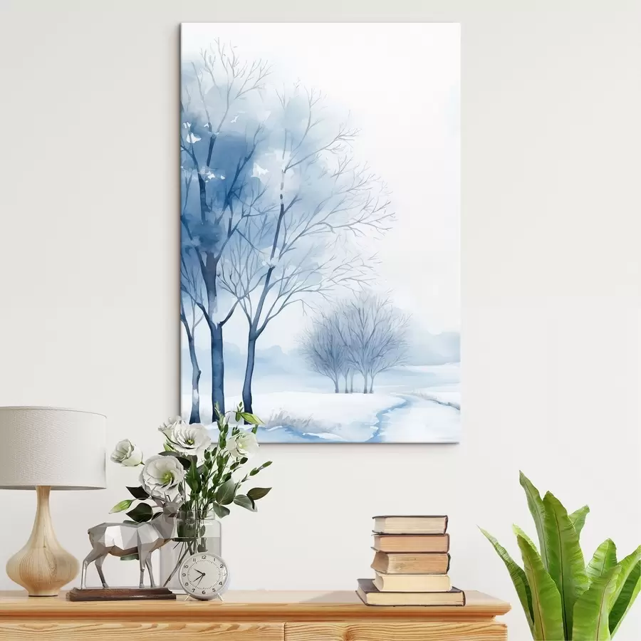 Картина Засніжені дерева в лісі s46965