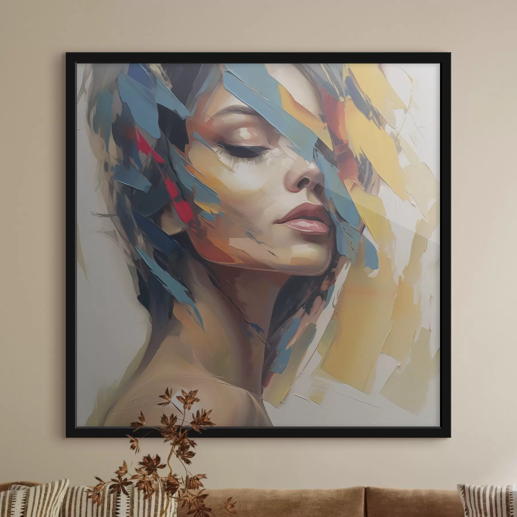 Картина Абстрактний жіночий портрет, імітація живопису f46918
