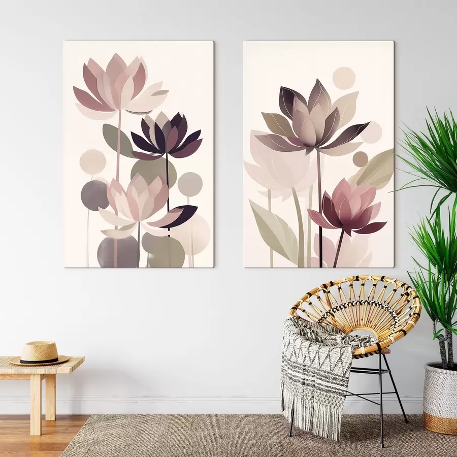 Картина Абстрактні квіти лотоса m01110