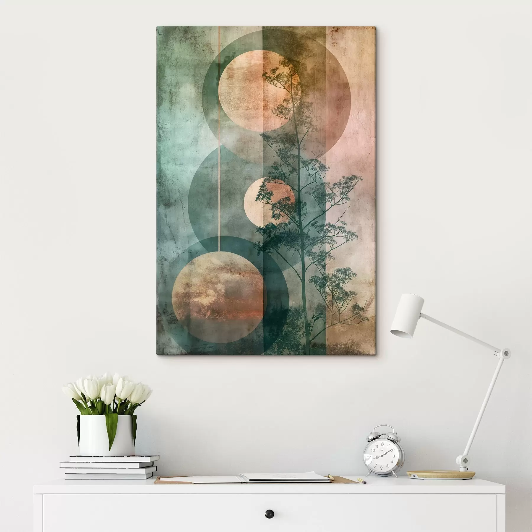 Картина Абстракція і листя s47072