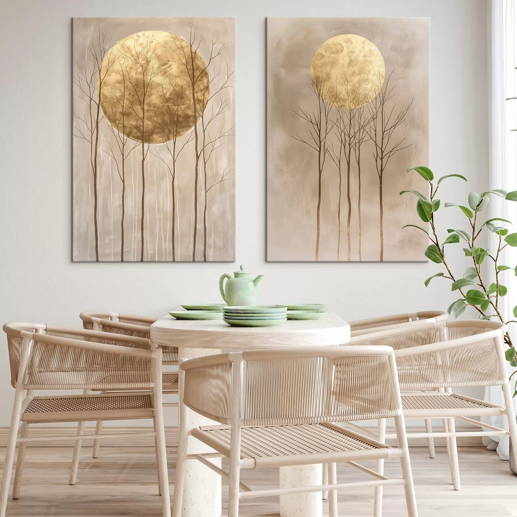 Картина Делікатні дерева і коло m01137