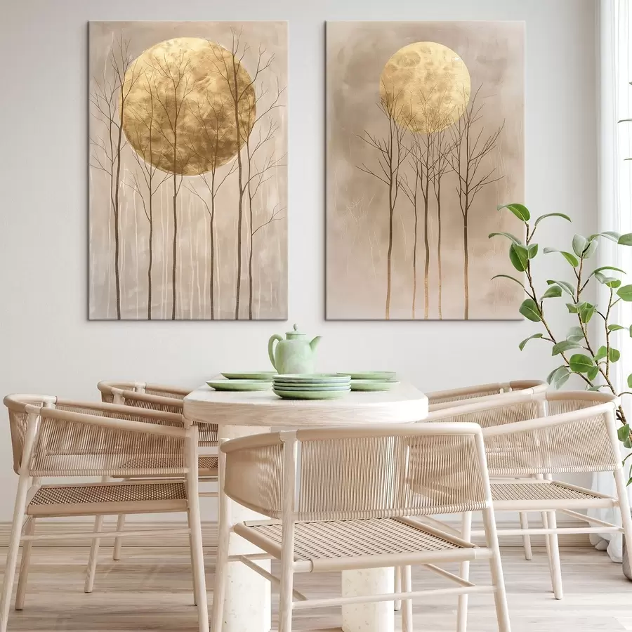 Картина Делікатні дерева і коло m01137