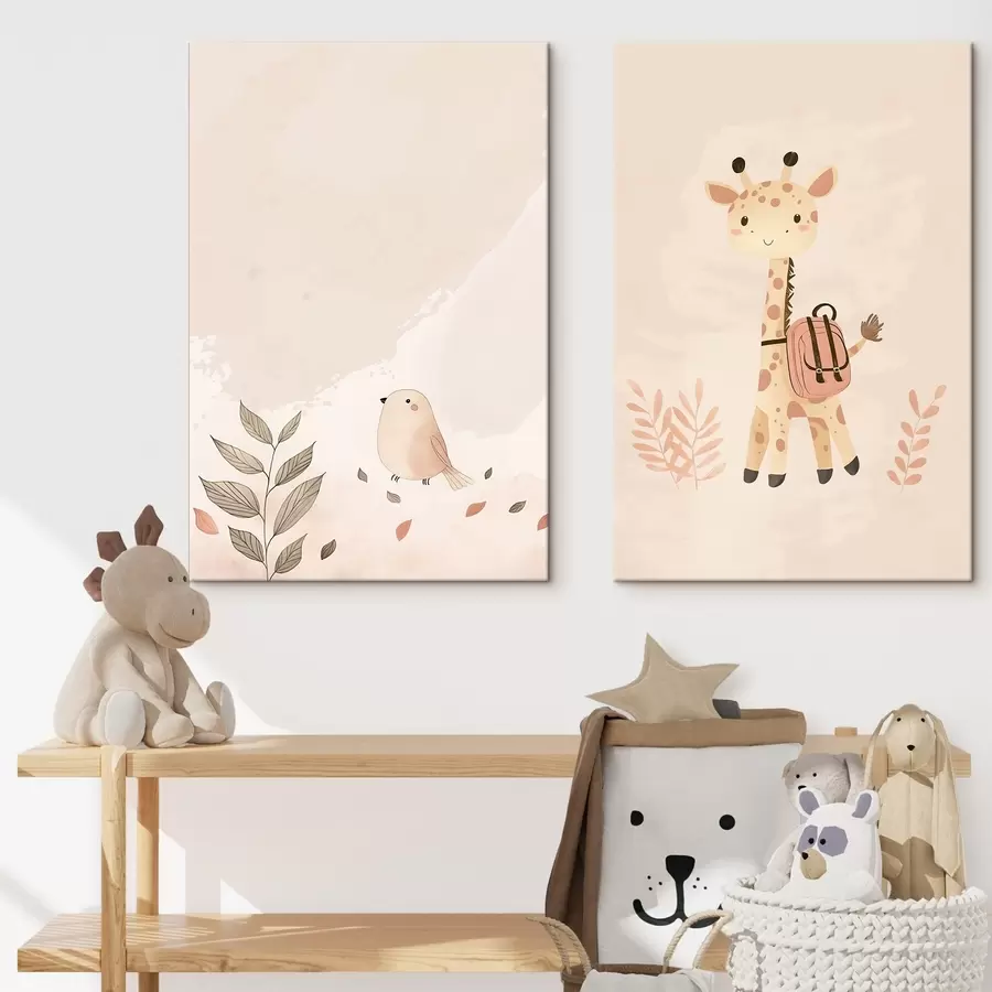 Картина Жираф і птах m01148