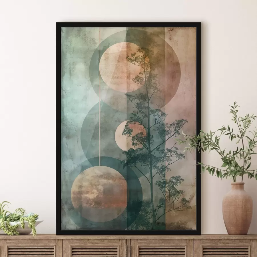 Картина Абстракція і листя f47072