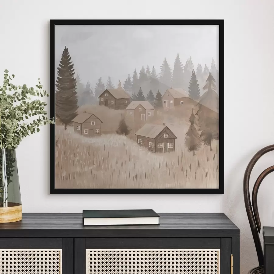 Картина Будинки в лісі f47075