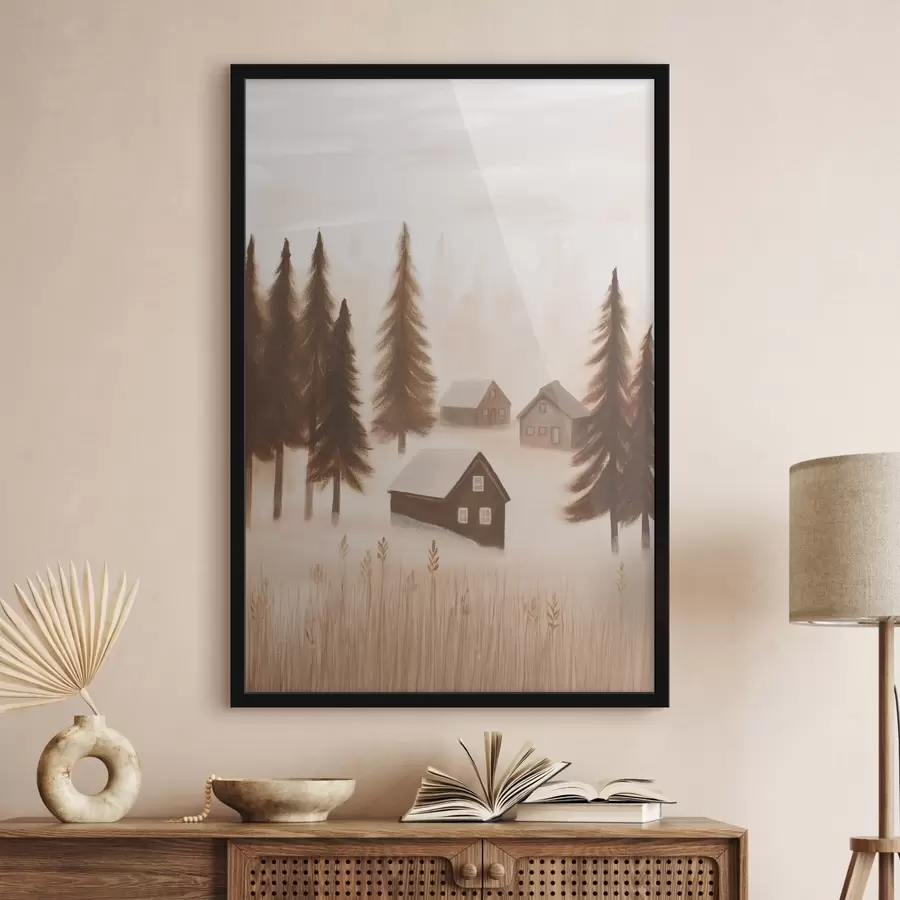 Картина Будинки в лісі f47077