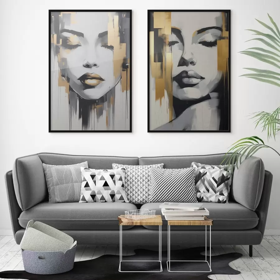Картина Абстрактні жіночі обличчя d00376