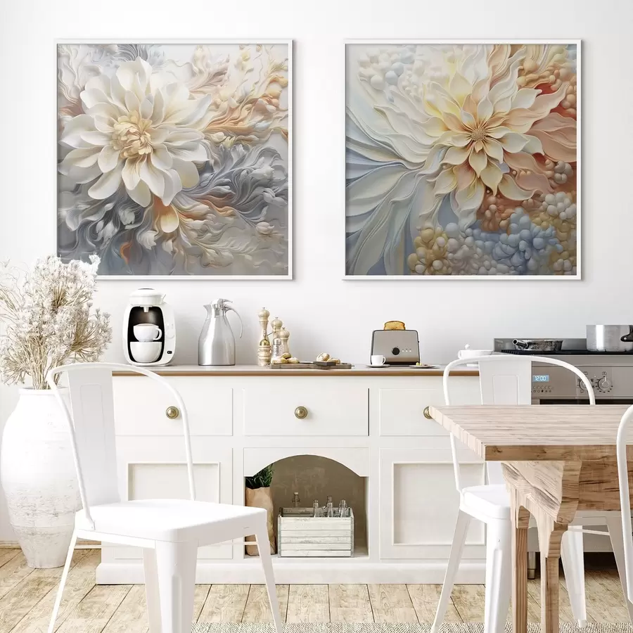 Картина Об'ємні абстрактні квіти d00379