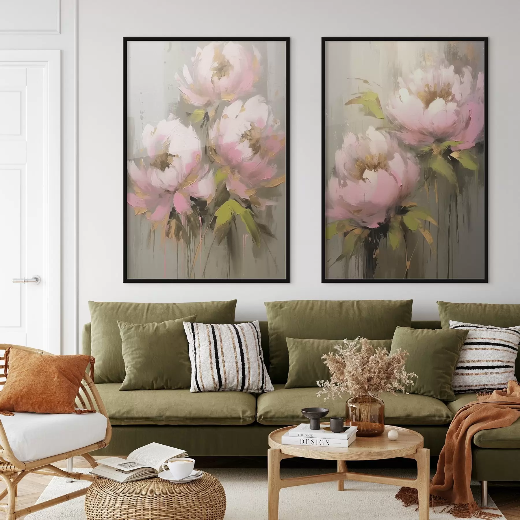 Картина Квіти рожевої півонії d00401