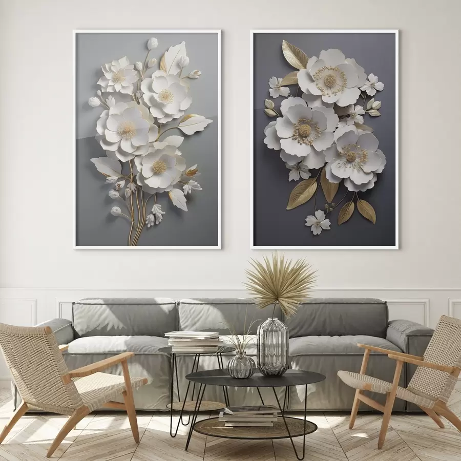 Картина Композиція з квіткових гілок на темному тлі d00423