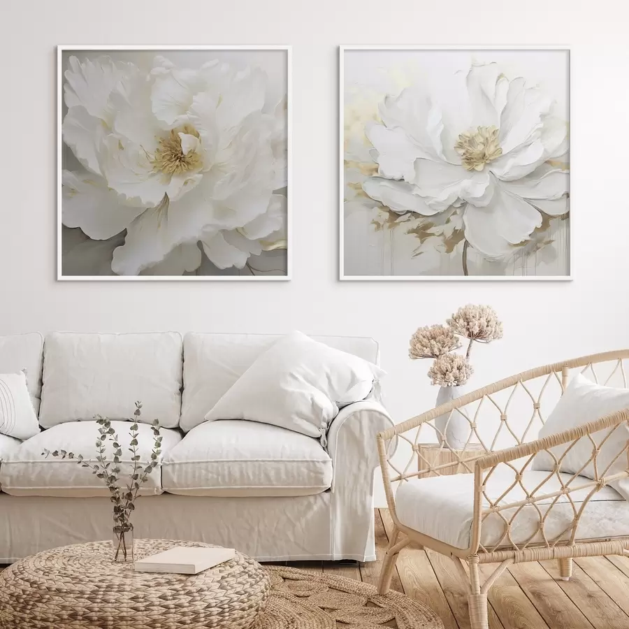 Картина Чудові великі світлі квіти d00424