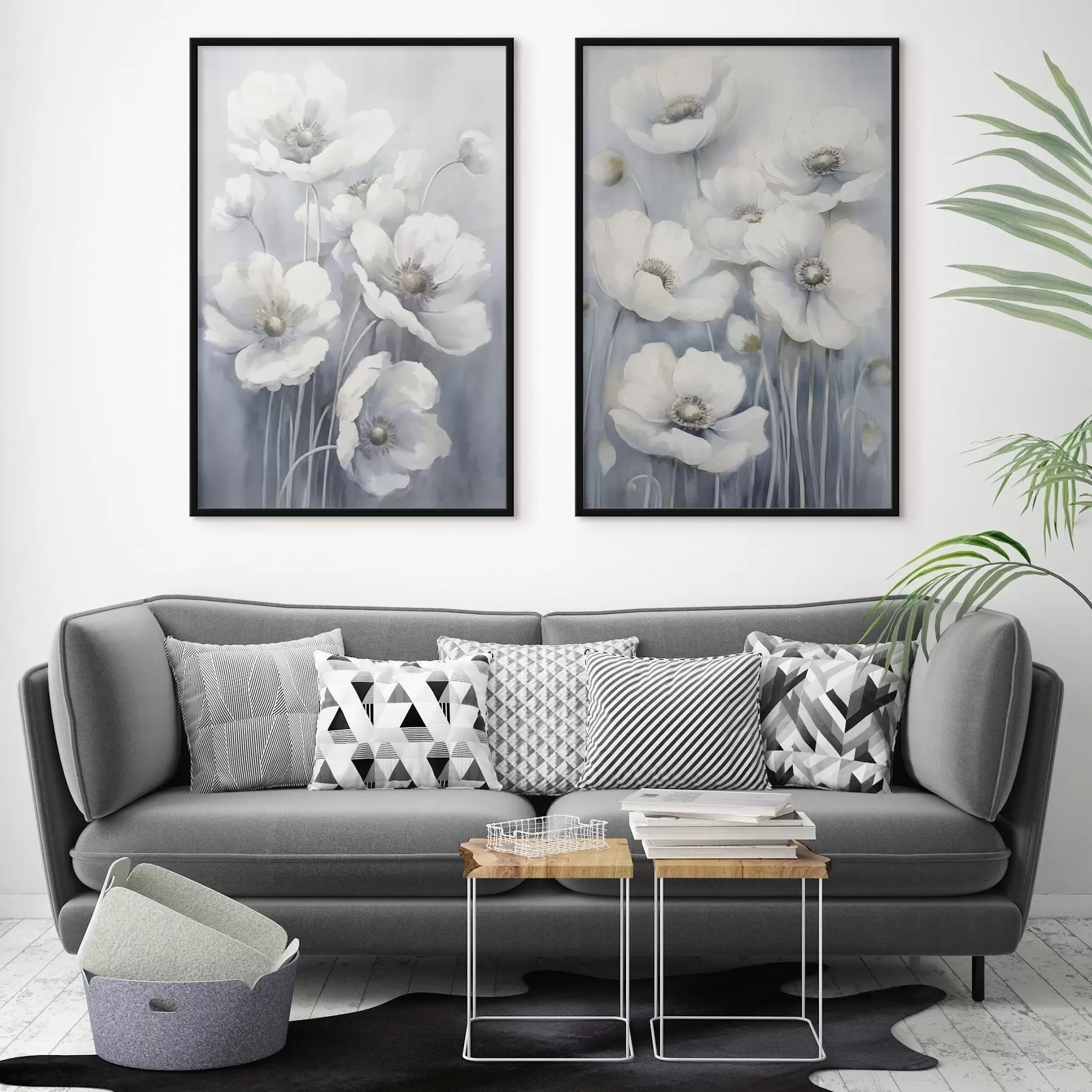 Картина Білі старовинні квіти d00430