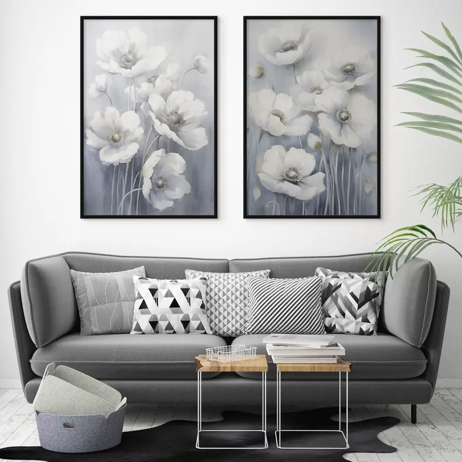 Картина Білі старовинні квіти d00430