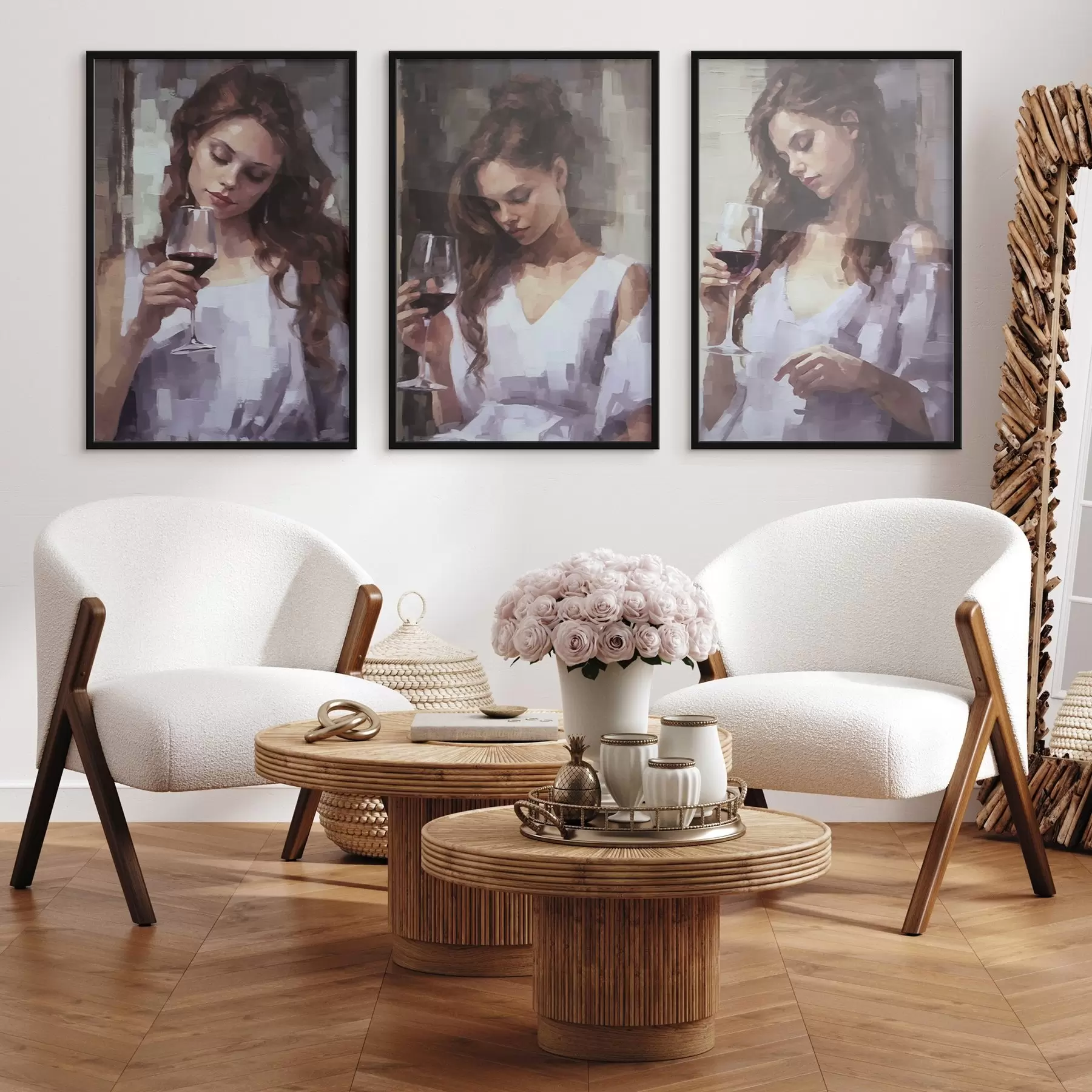 Картина Дівчата і вино d00443