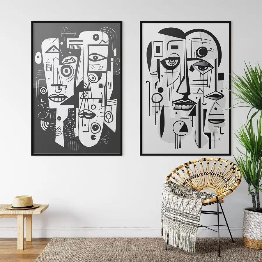 Картина Абстрактні обличчя d00456