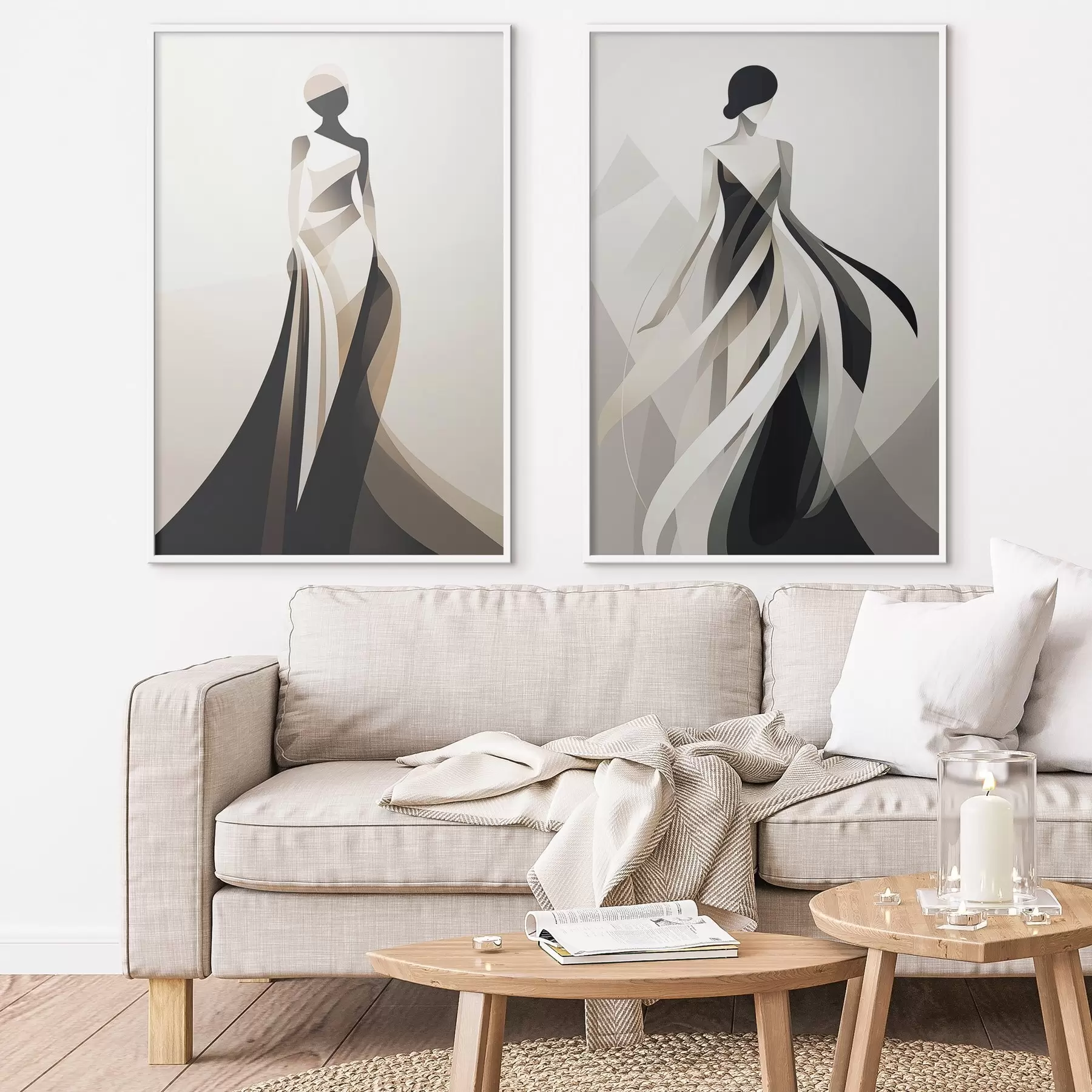 Картина Силуетна композиція у світлих і темних відтінках d00465